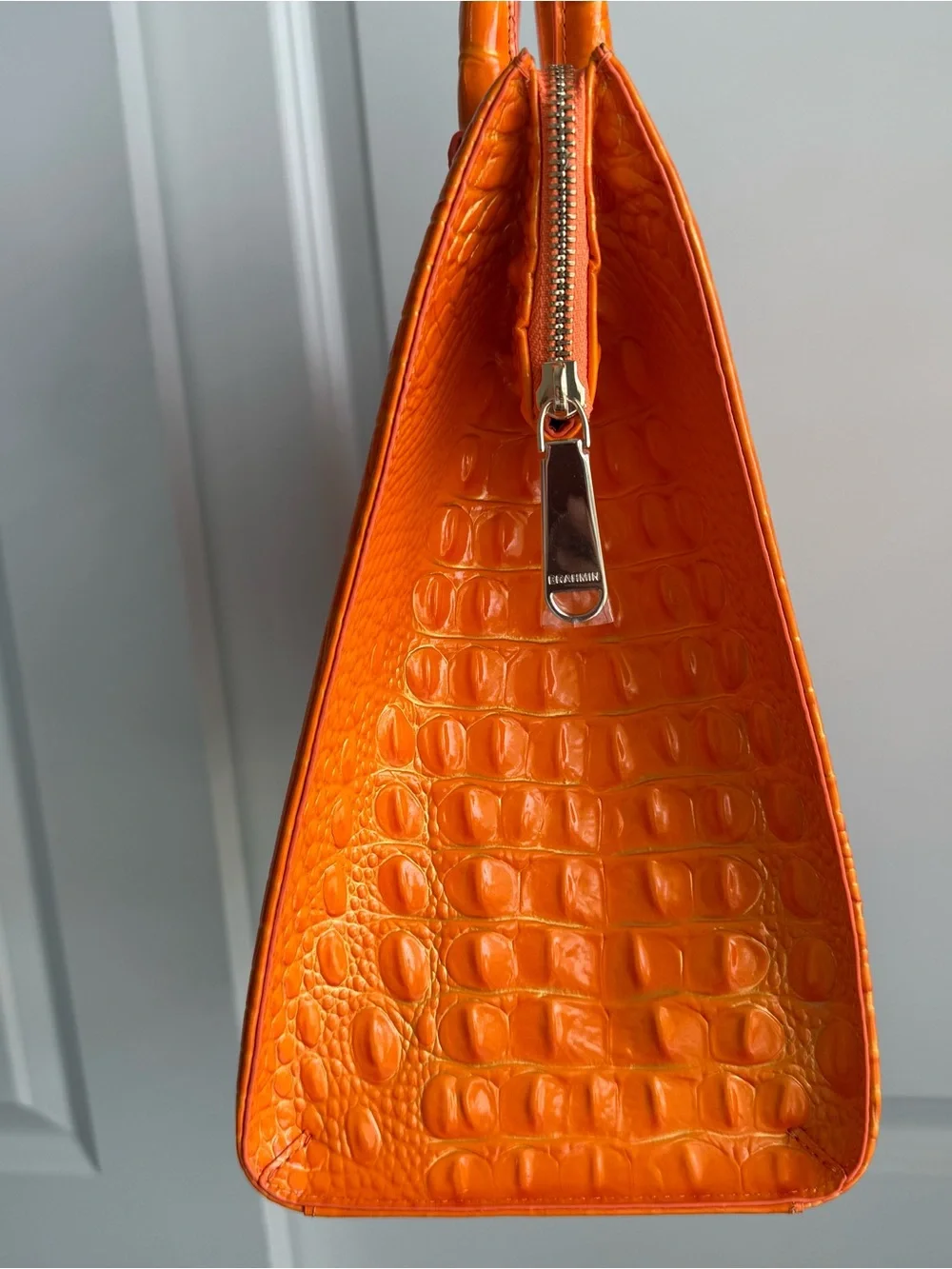Brahmin Caroline Mango Orange Melbourne Leather Handbag Satchel